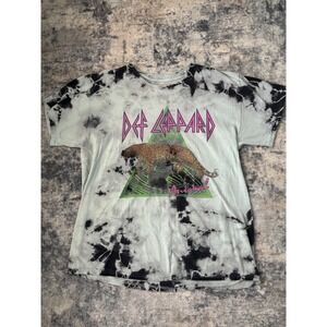 Def Leppard Offical Animal Tie Dye T Shirt M Oversized Rock Band Concert Graphic